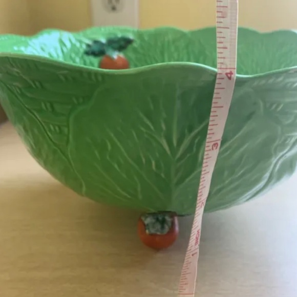 Green cabbageware leaf tomato decor 1930s Beswick Carlton England Serving bowl - Picture 6 of 16